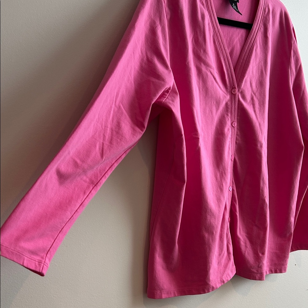 Pink Button-Up Cardigan 1X Rafaella - Picture 4 of 4